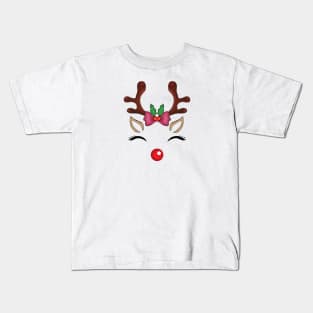 Cute Reindeer Christmas Kids T-Shirt